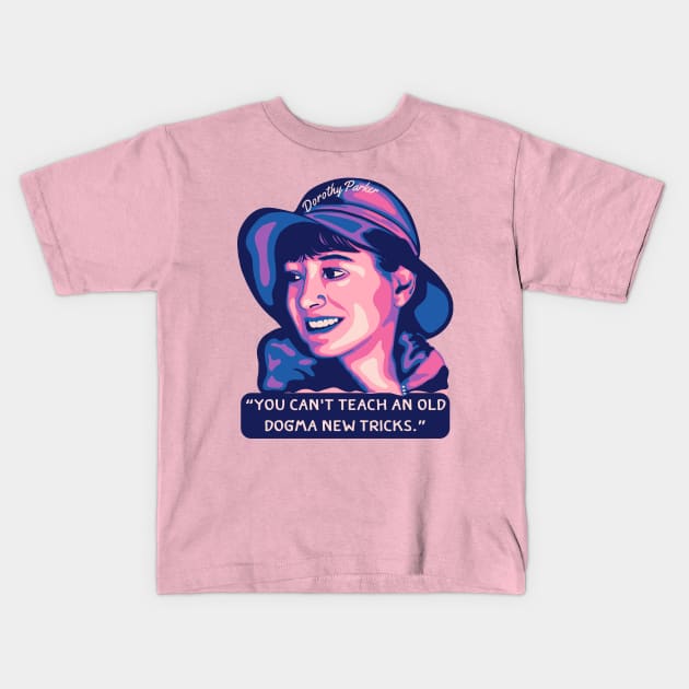 Dorothy Parker Portrait and Quote Kids T-Shirt by Slightly Unhinged